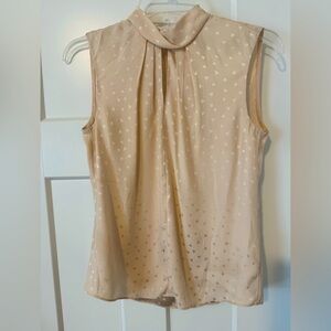 Rebecca Taylor sleeveless mock neck key hole heart blouse